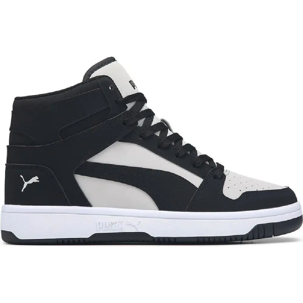 Men`s Puma Rebound Layup Nubuck Cool Light Grey-black-white 381277 07 - Cool Light Grey-Black-White