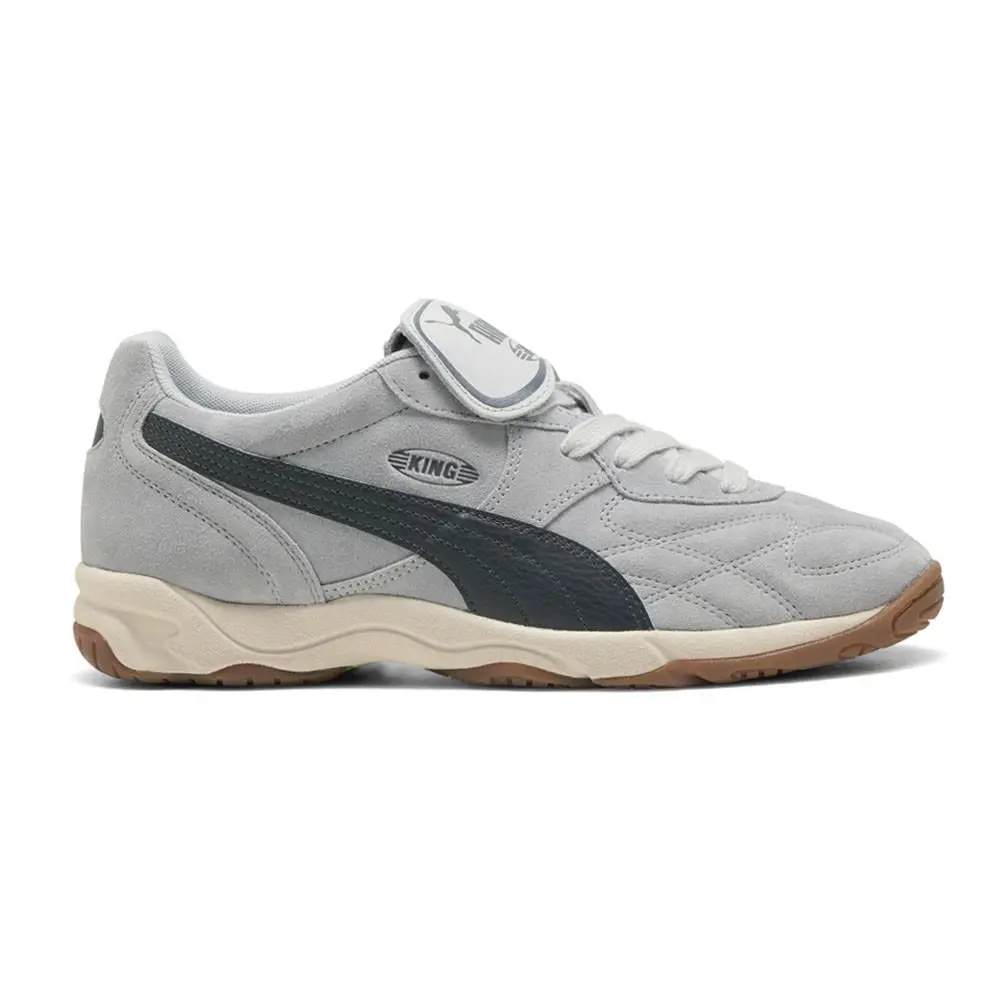 Puma King Indoor Suede Mens Grey Sneakers Casual Shoes 40428001 - Grey