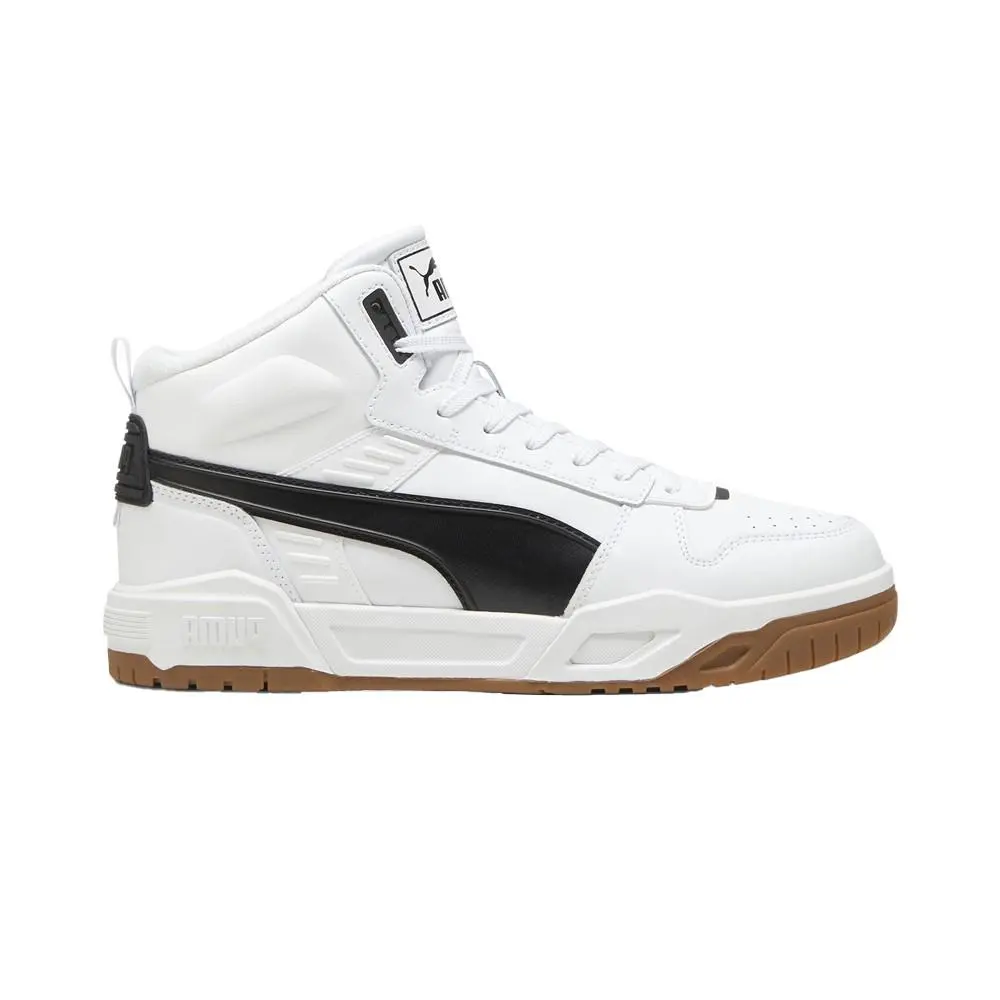 Puma Rebound Tech Mid Lace Up Mens White Sneakers Casual Shoes 39614808 - White