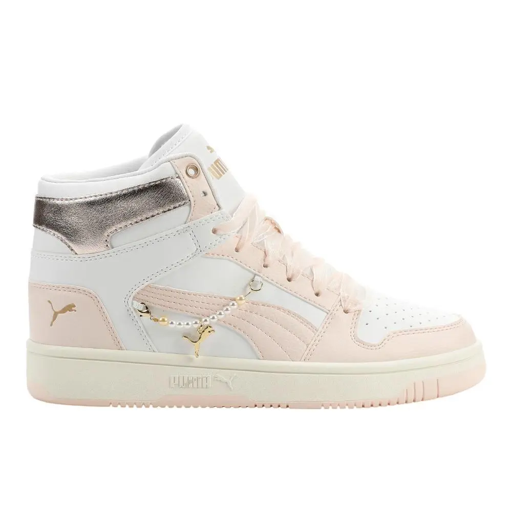 Puma Rebound Layup Pearl Womens Pink White Sneakers Casual Shoes 40655401