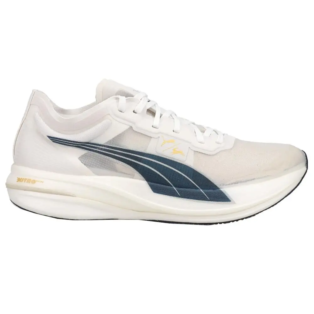 Puma X Tracksmith Deviate Nitro Elite Racer Running Womens Off White Sneakers - Off White