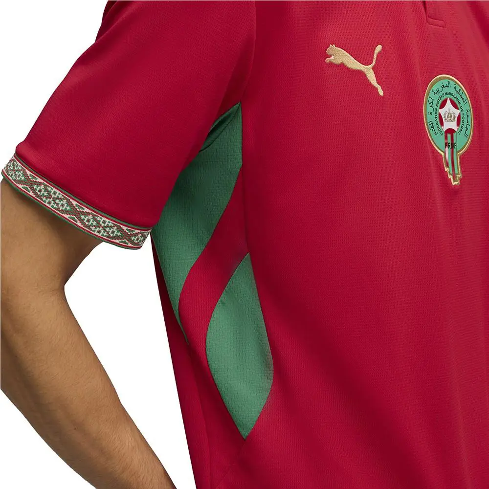 Puma clothing - PUMA Morocco Home Henley Neck Short Sleeve Replica Jersey - 78331701 - Red 3