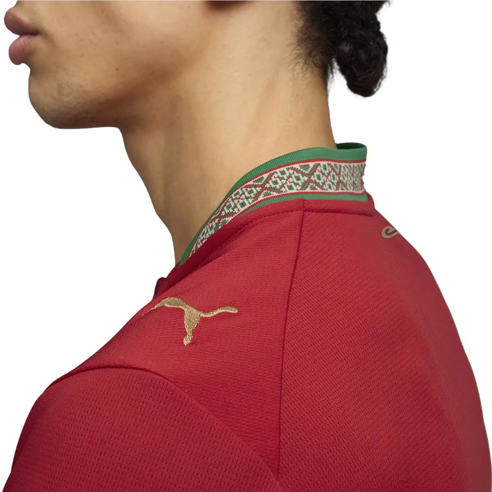 Puma clothing - PUMA Morocco Home Henley Neck Short Sleeve Replica Jersey - 78331701 - Red 4