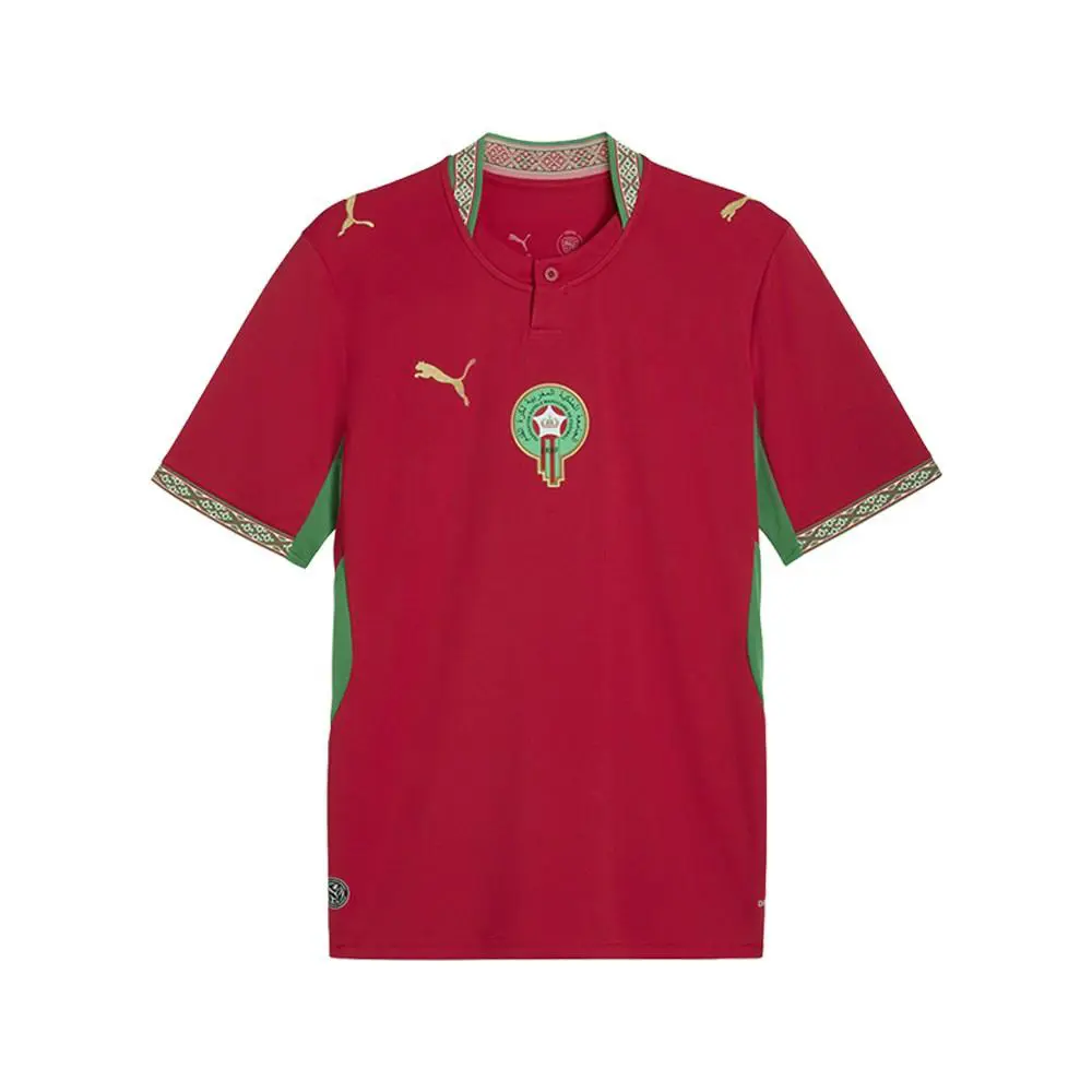Puma clothing - PUMA Morocco Home Henley Neck Short Sleeve Replica Jersey - 78331701 - Red 5