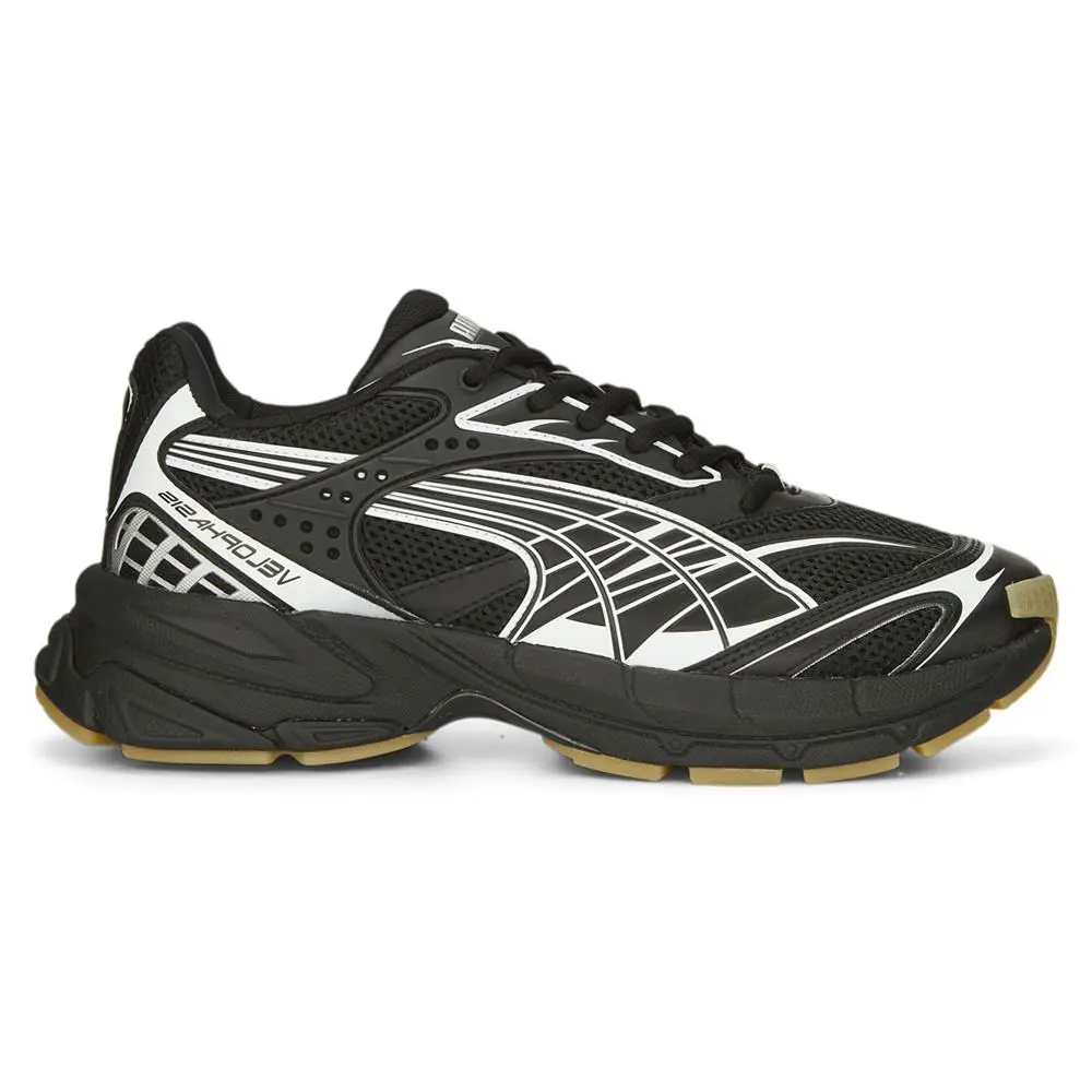 Puma Velophasis Technisch Lace Up Mens Black Sneakers Casual Shoes 39093202 - Black