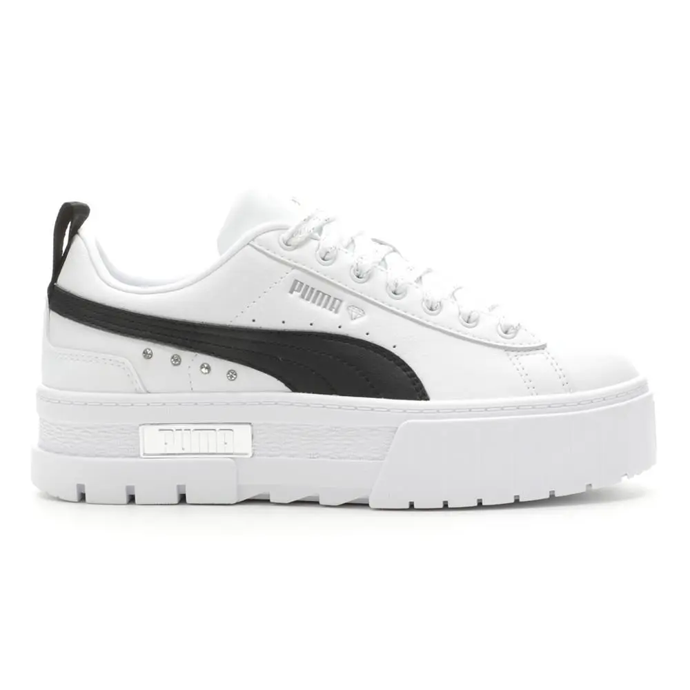 Puma Mayze Flawless Lace Up Platform Womens White Sneakers Casual Shoes 3916360 - White
