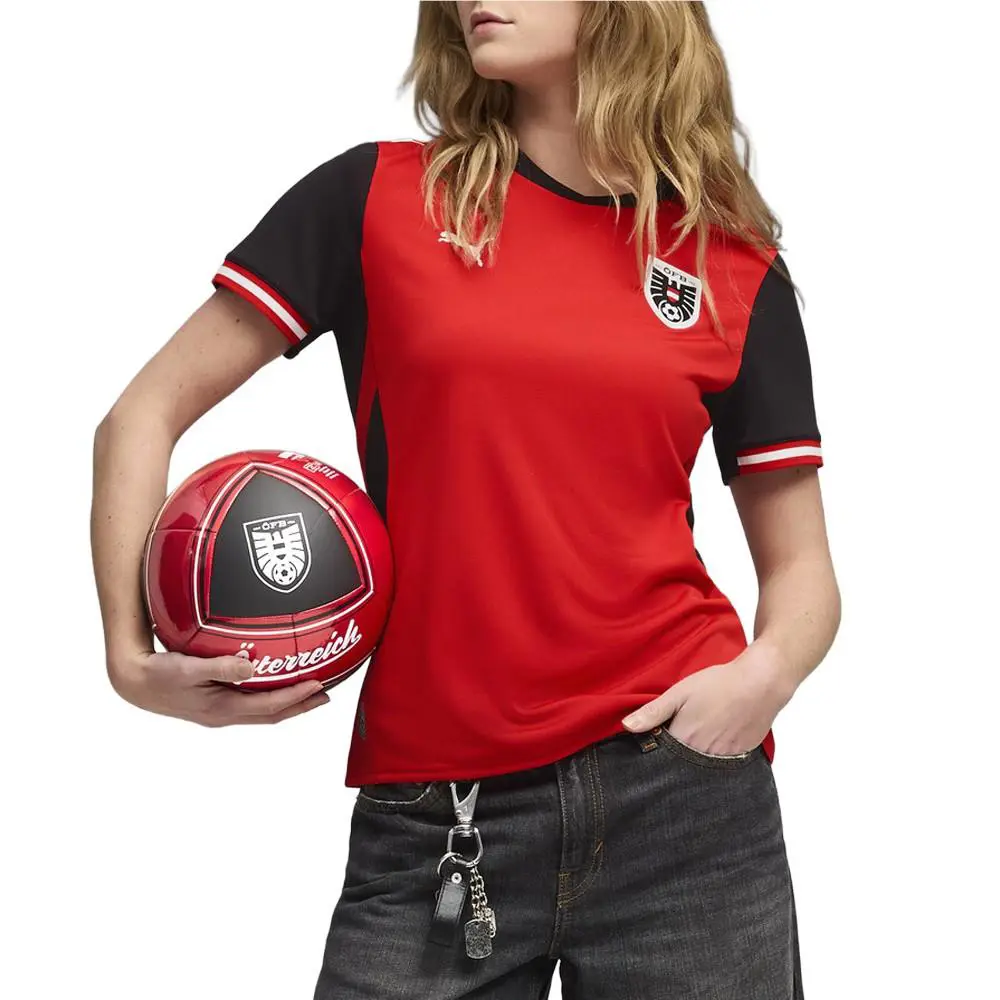Puma clothing - PUMA Austria Crew Neck Short Sleeve Home Soccer Jersey Replica - 78320101 - Red 1
