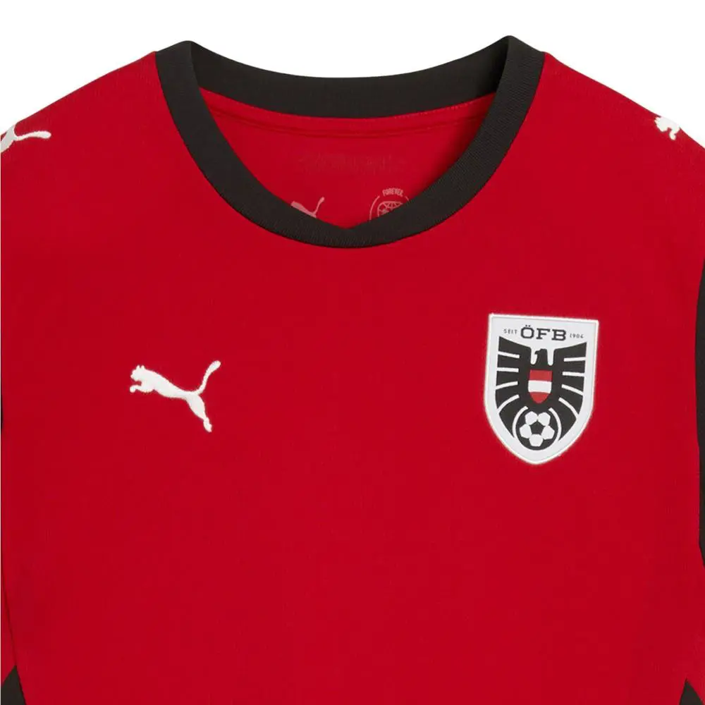 Puma clothing - PUMA Austria Crew Neck Short Sleeve Home Soccer Jersey Replica - 78320101 - Red 3