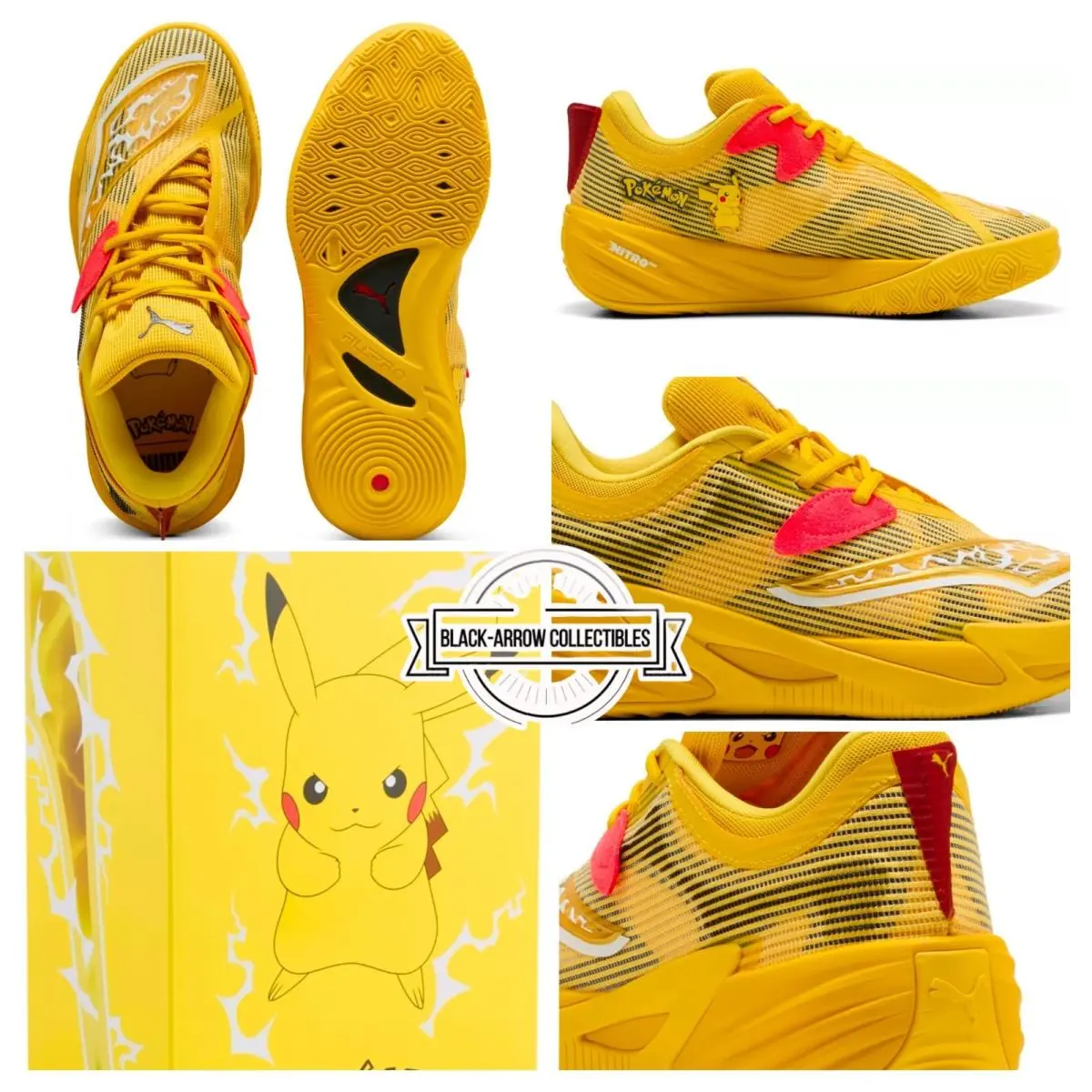 Puma All-pro Nitro 2 Pokemon Pikachu Basketball Shoes Men 8.5 Women 10