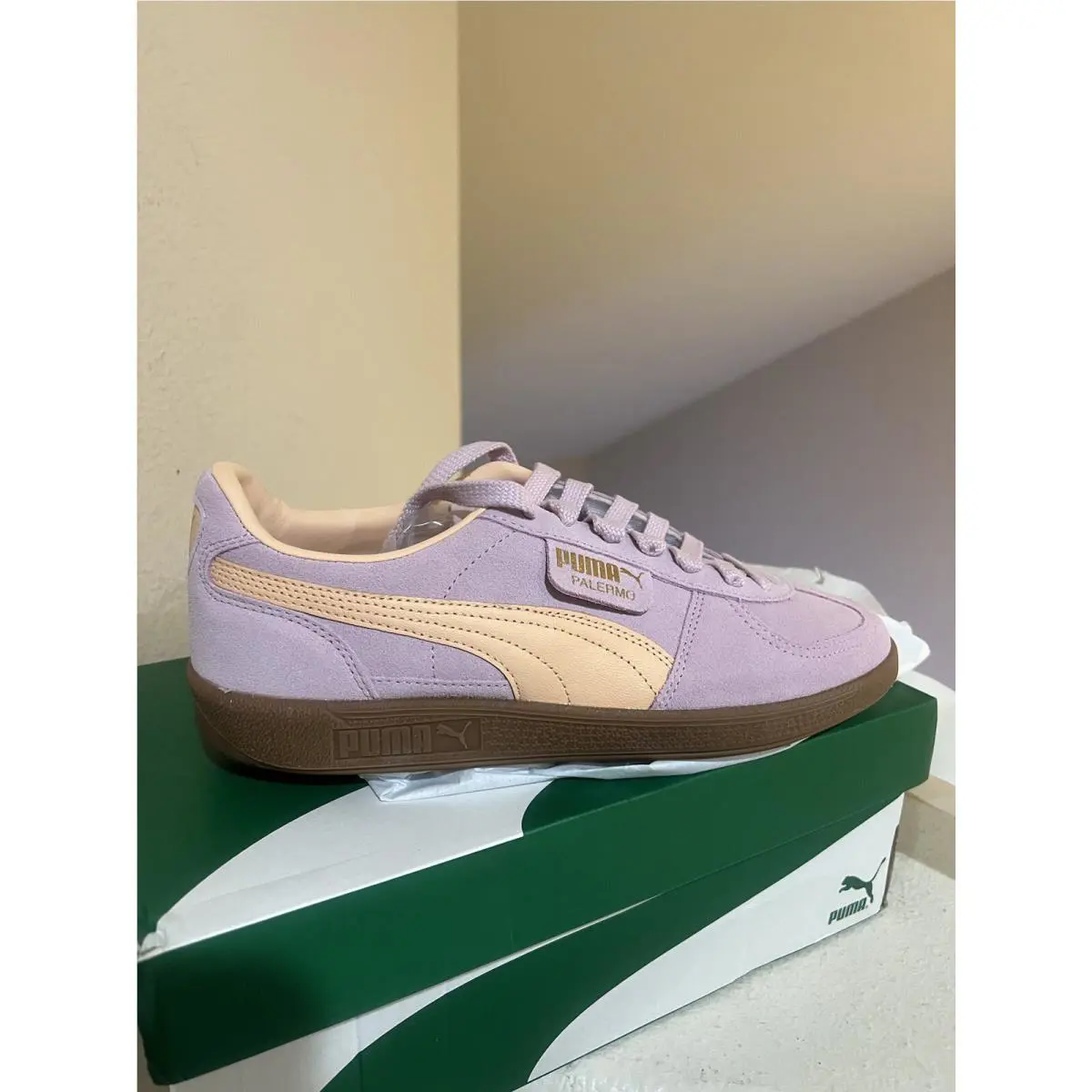 Puma Palermo Grape Mist Peach Fizz Unisex Casual Shoes Men 12 Women 13.5