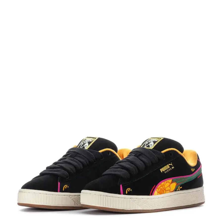 Puma Suede XL LA Catrina Unisex Men SZ 7.5/9 Women Shoes Black/yellow/green