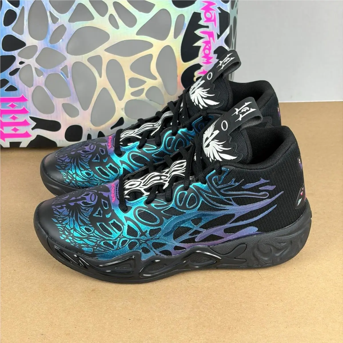 Puma Lamelo Ball MB.04 Reflections Jr Black Ravish Basketball Shoes Junior 6.5