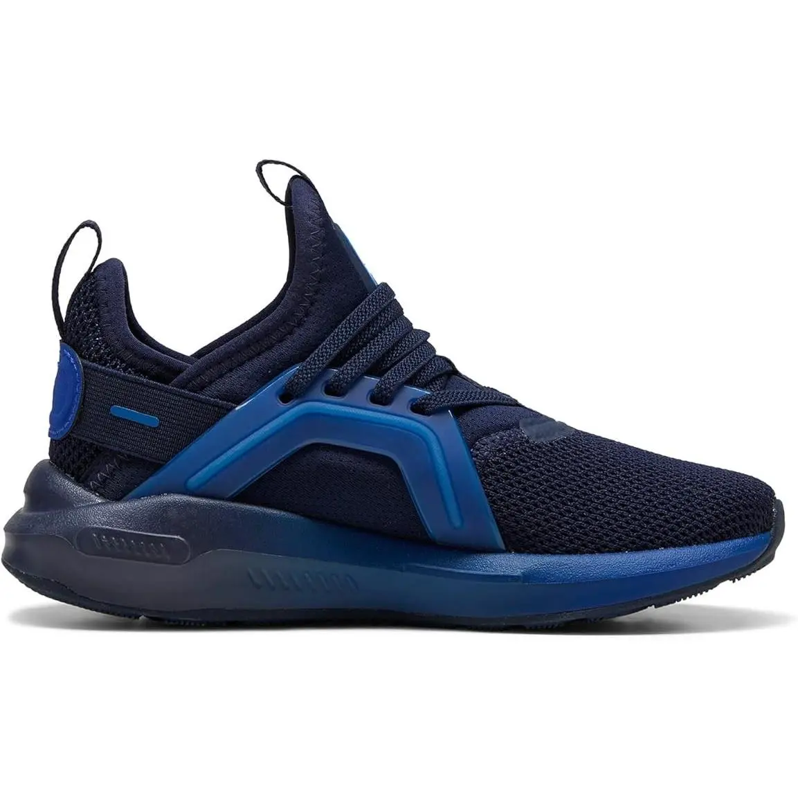 Puma Softride Enzo Kids Sneakers Size 13 Navy Blue Running Shoes Easy On Bungee