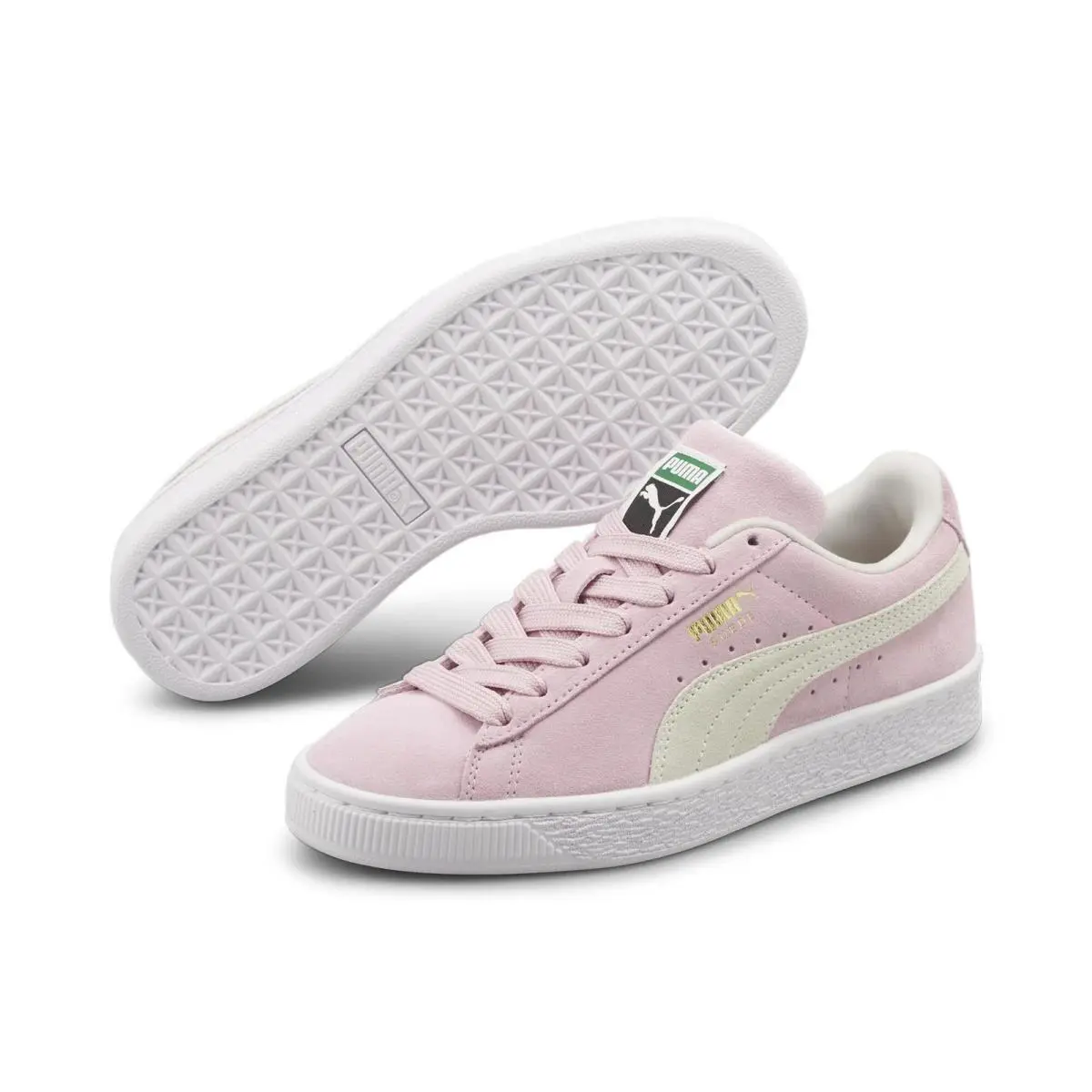 Puma Suede Classic Xxi Big Kid`s Size 5.5C Shoes Pink Lady/ Puma White 380560-05 - Pink