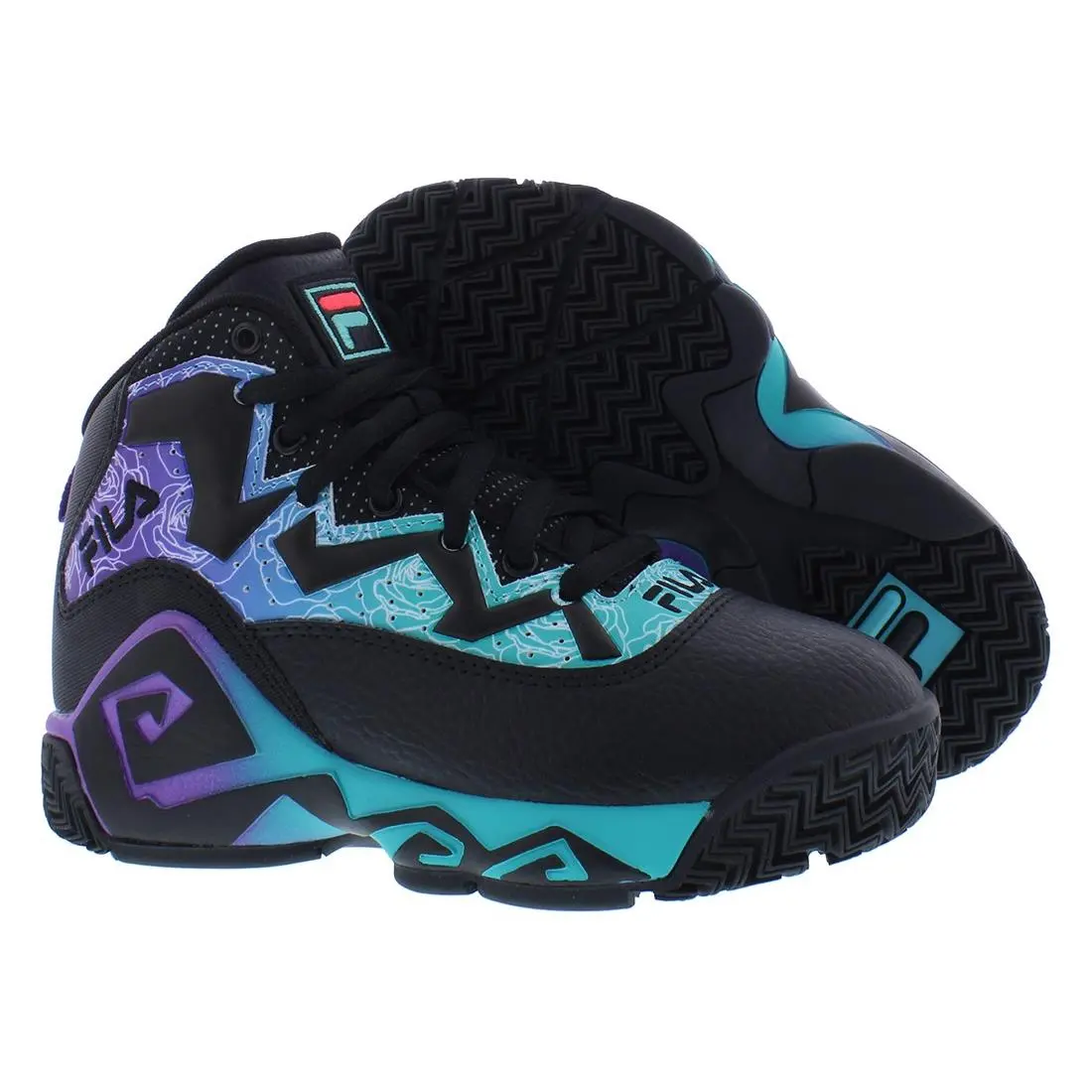 Fila Mb Boys Shoes Size 2 Color: Black/purple/blue