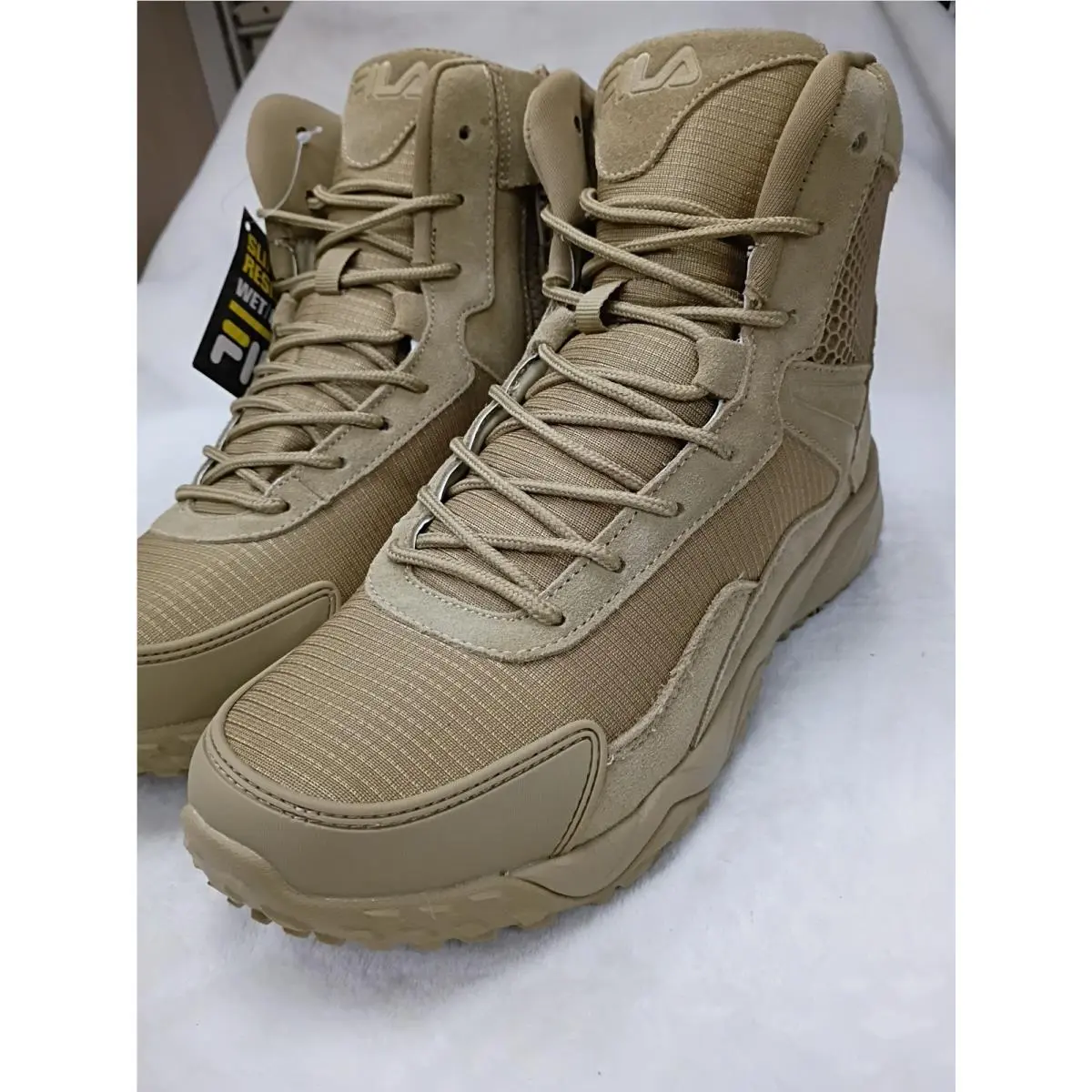 Fila shoes - Fila Chastizer 6 Inch Slip Resistant Soft Toe Work - 1LM01693 - Beige 6