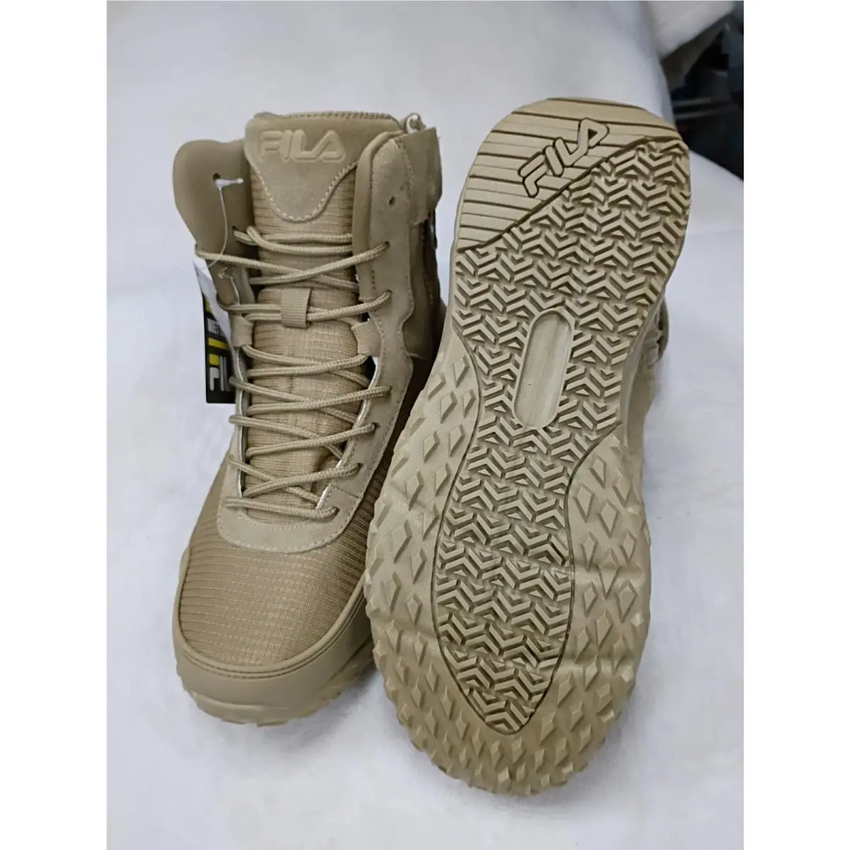 Fila shoes - Fila Chastizer 6 Inch Slip Resistant Soft Toe Work - 1LM01693 - Beige 7