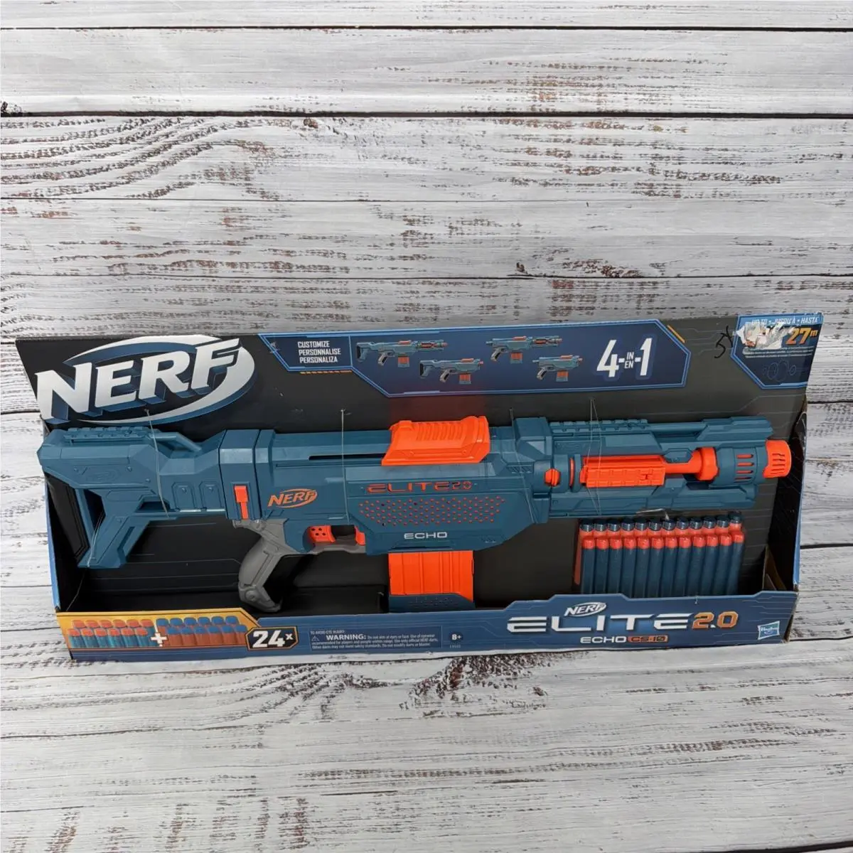 Nerf Elite 2.0 Echo CS-10 Blaster w/10 Dart Clip 24 Extra Official Darts