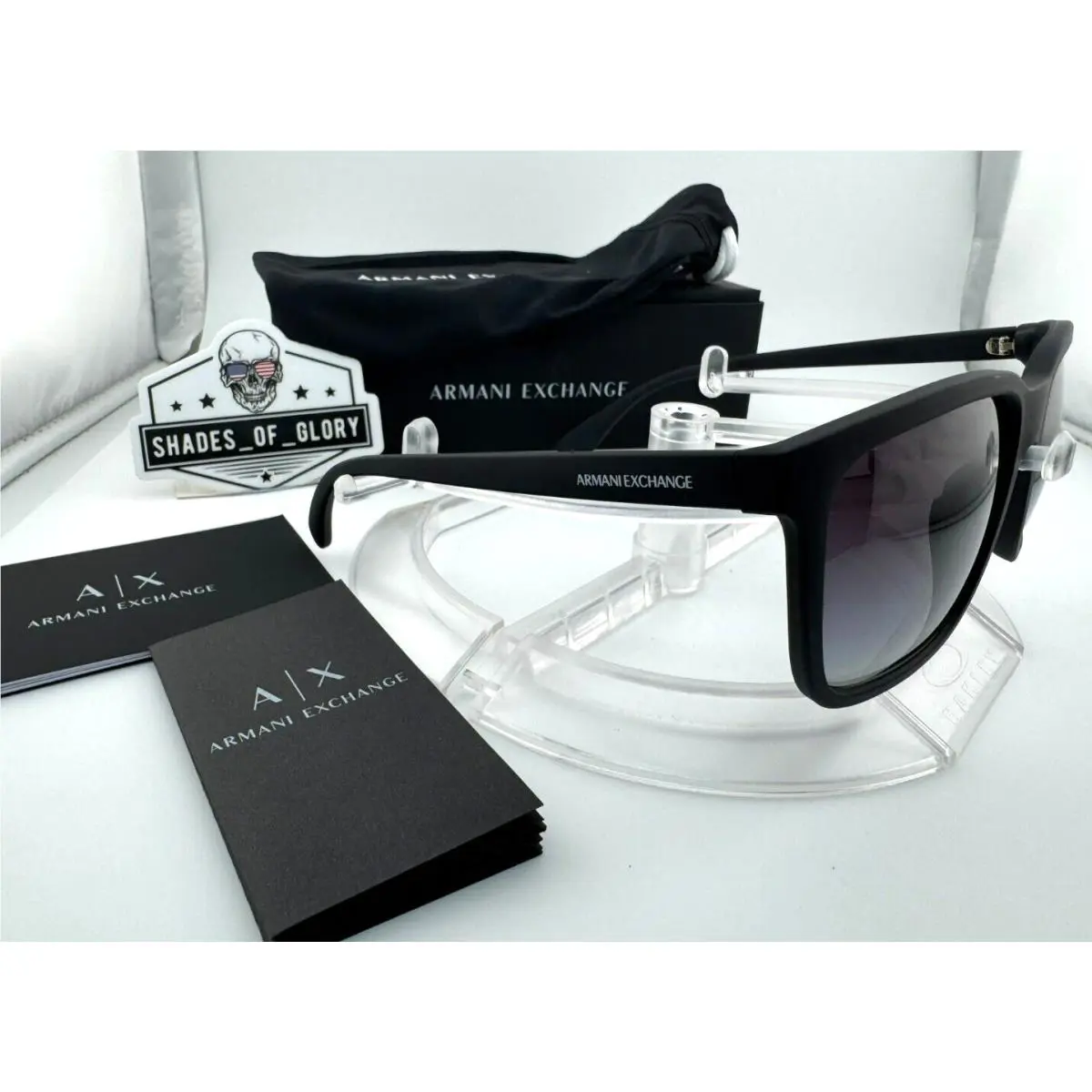 Armani Exchange AX4112SU 80788G Matte Black Grey Sunglasses 55MM