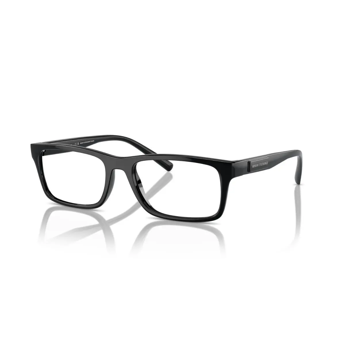 Armani Exchange Oax 3115 Men`s Eyeglasses Frames Shiny Black 55 145 18