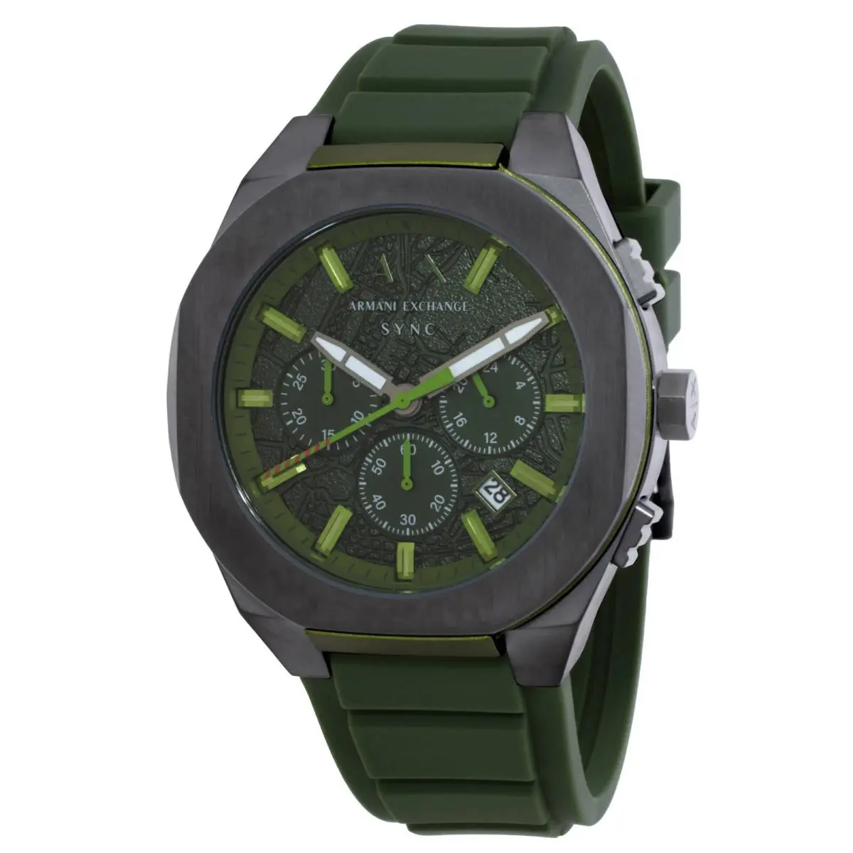 Armani Exchange Sync Chronograph Quartz Green Dial Men`s Watch AX4292