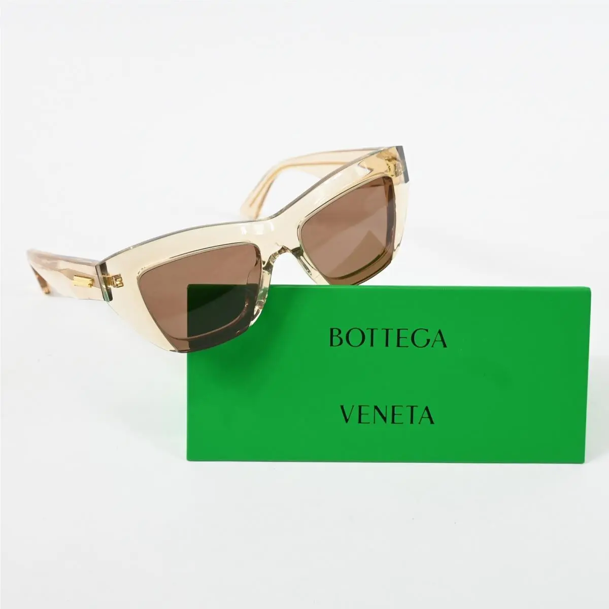 Bottega BV1218S 003 Womens Sunglasses Clear Beige 52mm by Bottega Veneta