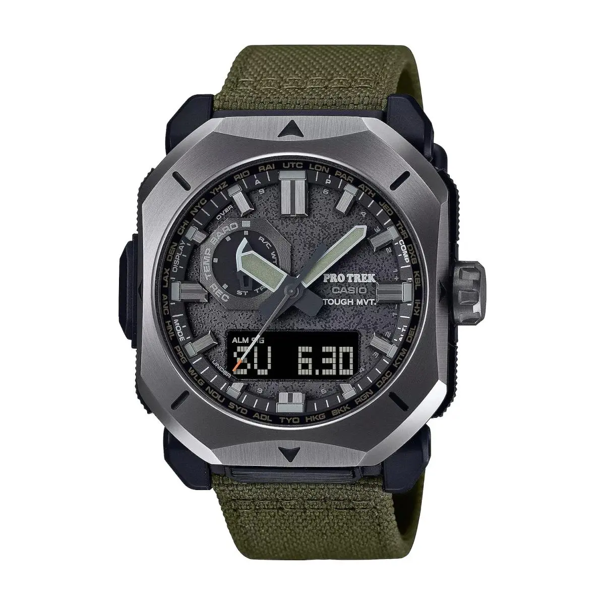 Casio Men`s Pro Trek Tough Solar Green Cordura Strap Watch - PRW-6900YB-3CR