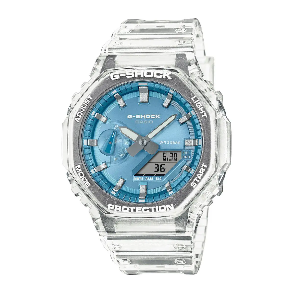 Casio GA-2100BM-7A2DR Unisex G-shock Analog Digital Resin Strap Blue Dial Watch