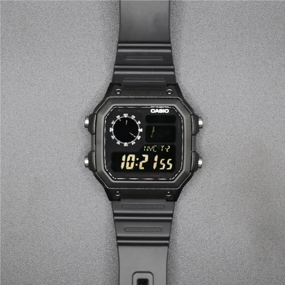 Casio AE-1200WHD. Royale Watch Mod. Negative Display Blacked Out Dial- Hydromod