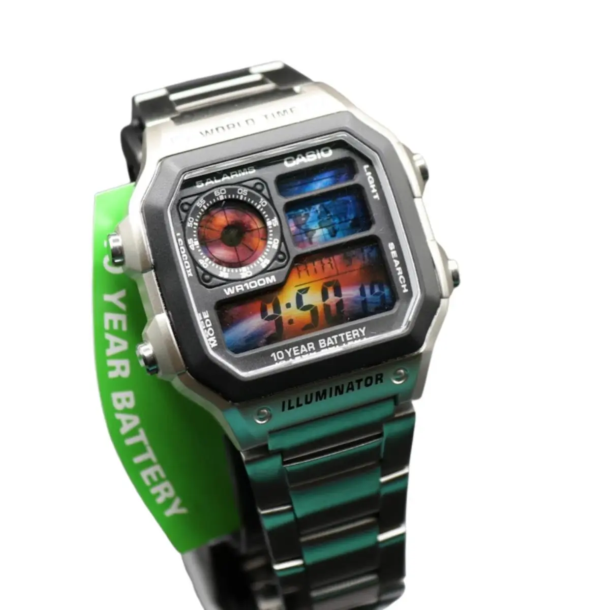 Casio AE-1200WHD Royale World Time Watch Mod Earth From Space Display