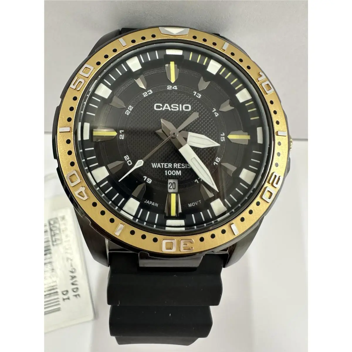 Casio MTD-1072-9A Gold Bezel Black Dial Men’s Watch
