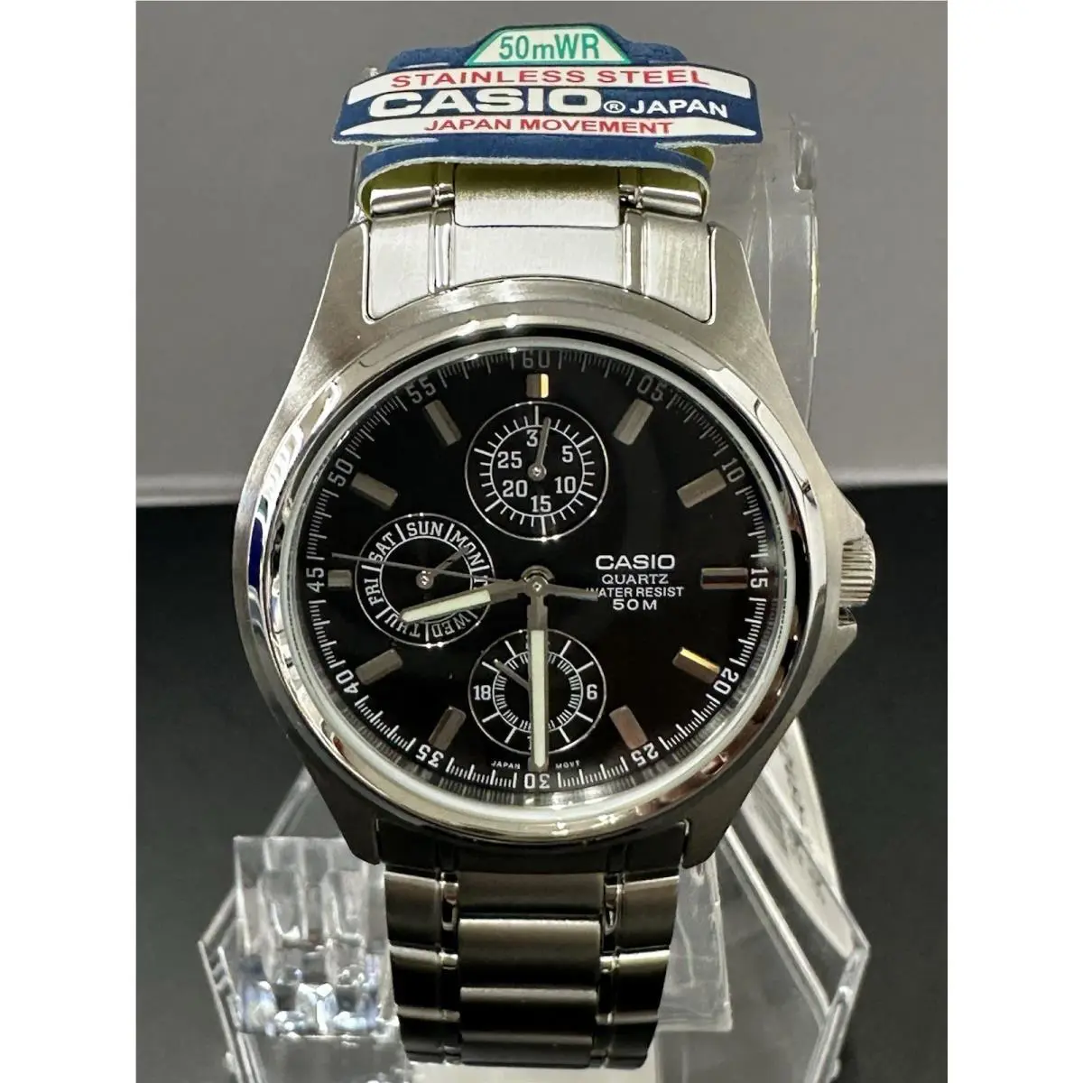 Casio MTP-1246D-1A Black Dial Stainless Steel Band Men’s Watch