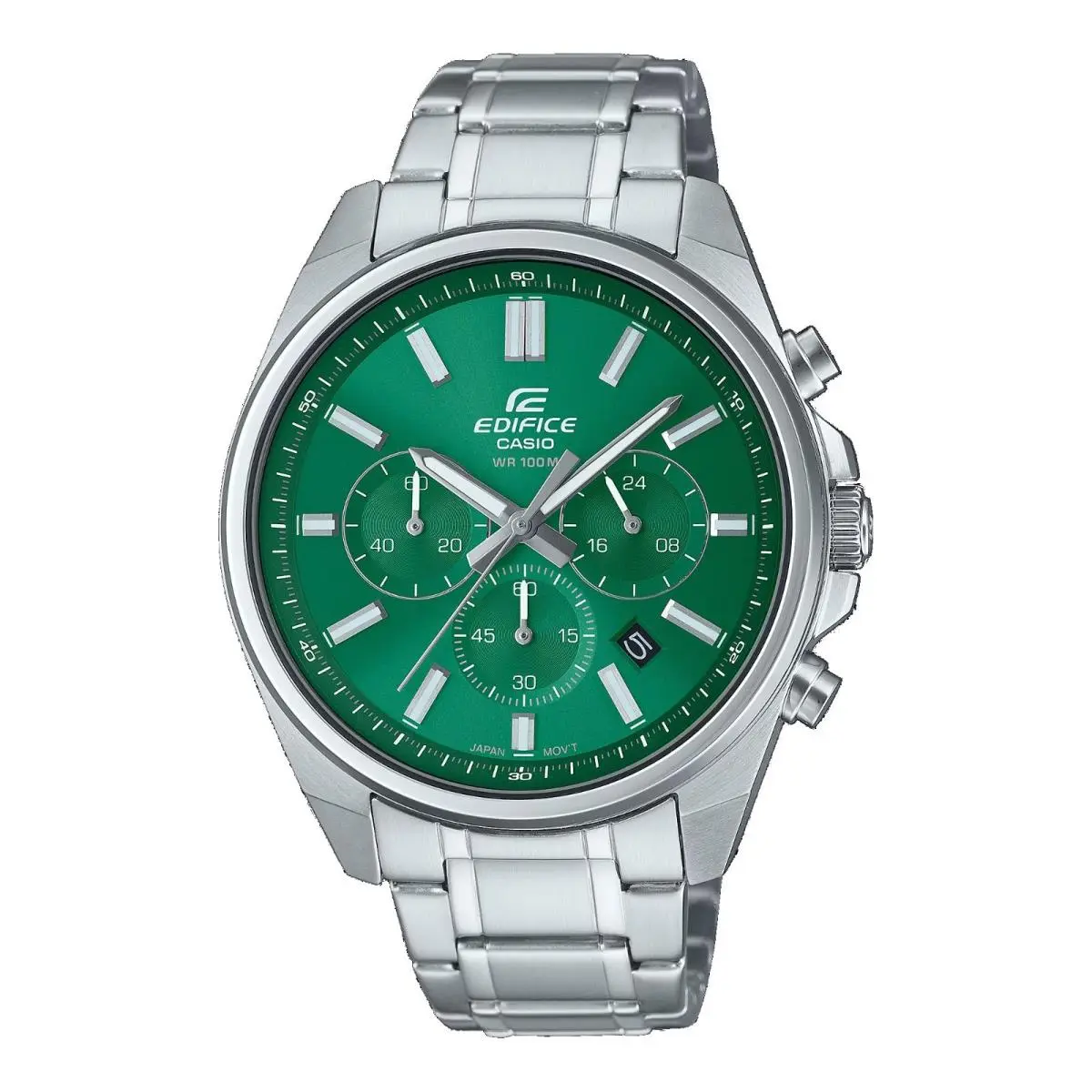 Casio EFV650D-3AV Men`s Stainless Steel Green Dial Standard Chronograph Watch
