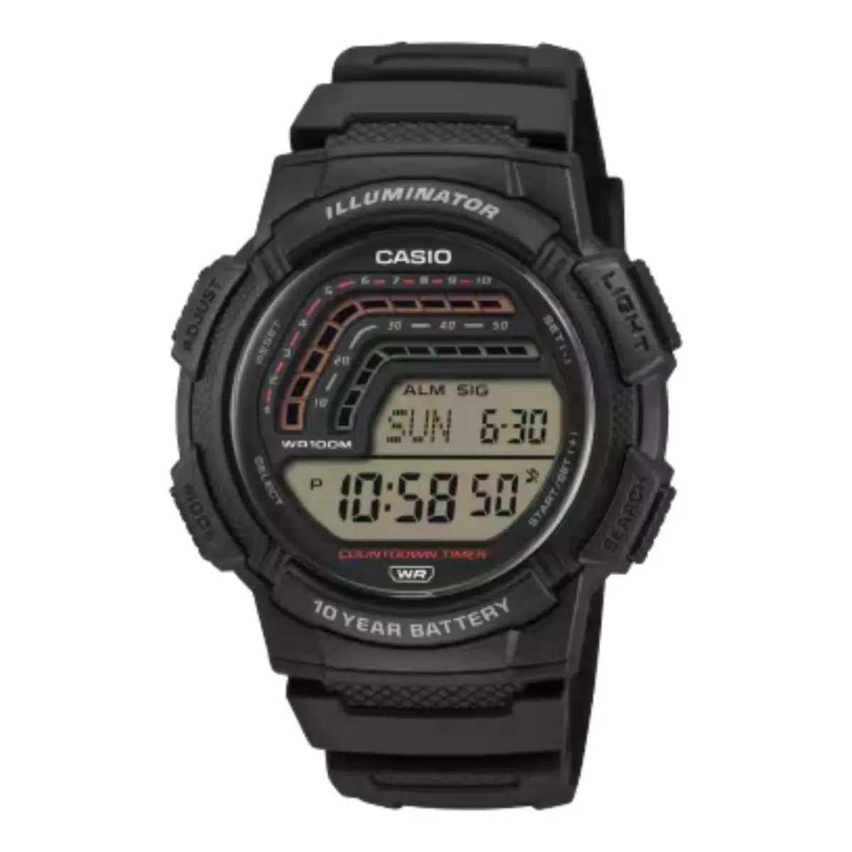 Casio Men`s Digital Sport Watch Black Resin Band - WS-1800-1AVCF