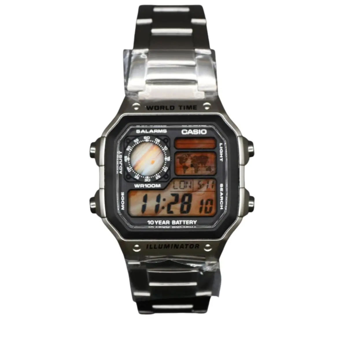 Casio AE-1200WHD Royale World Time Watch Mod Jupiter Display