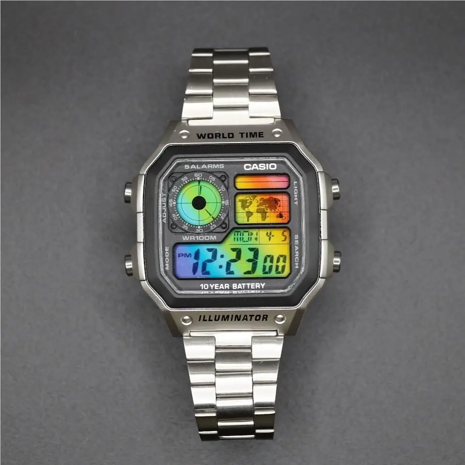 Rainbow Casio AE-1200WHD Royale Stainless Steel Watch Band Mod