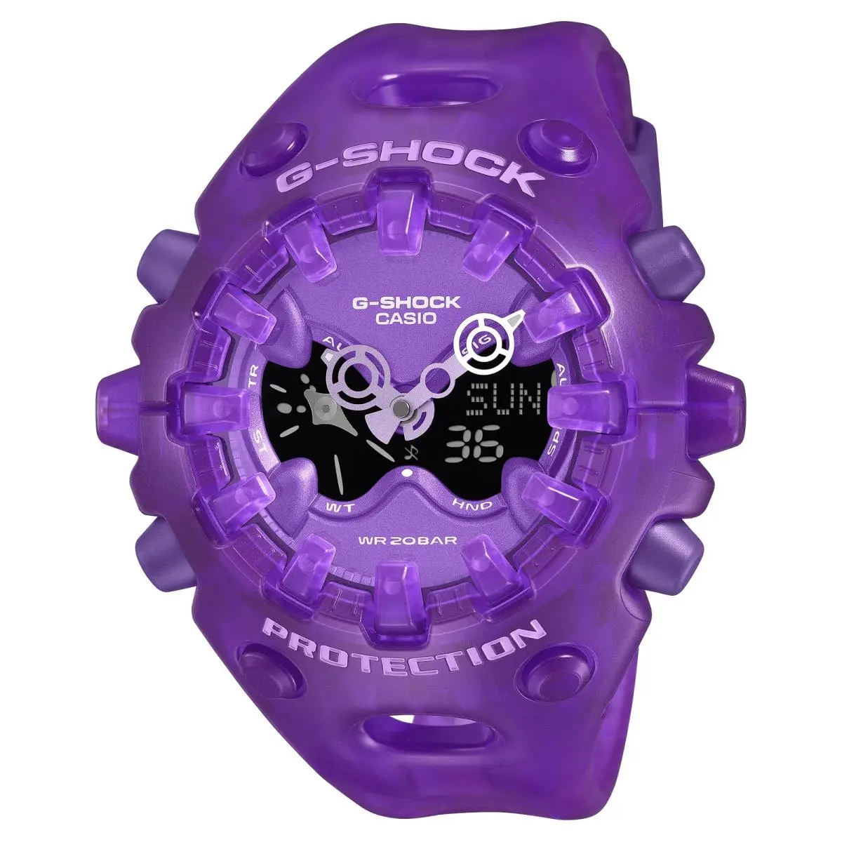 Casio G-shock GA-V01 Analog-digital 58.2mm Purple Dial Men`s Watch GAV01SKE-6A - Dial: Purple, Band: Purple