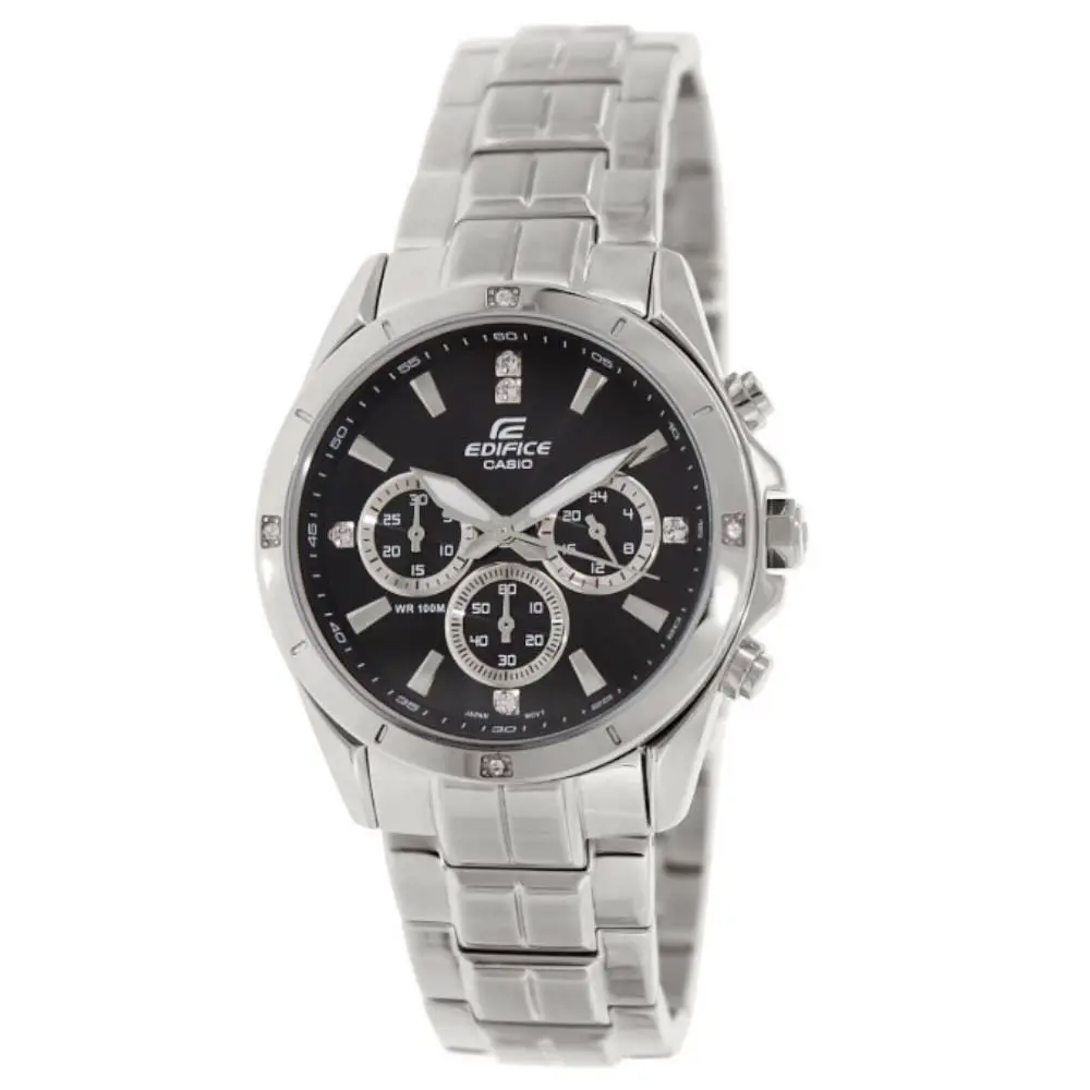 Edifice Chronograph Stainless Steel Black Dial EF-544D-1AV by Casio