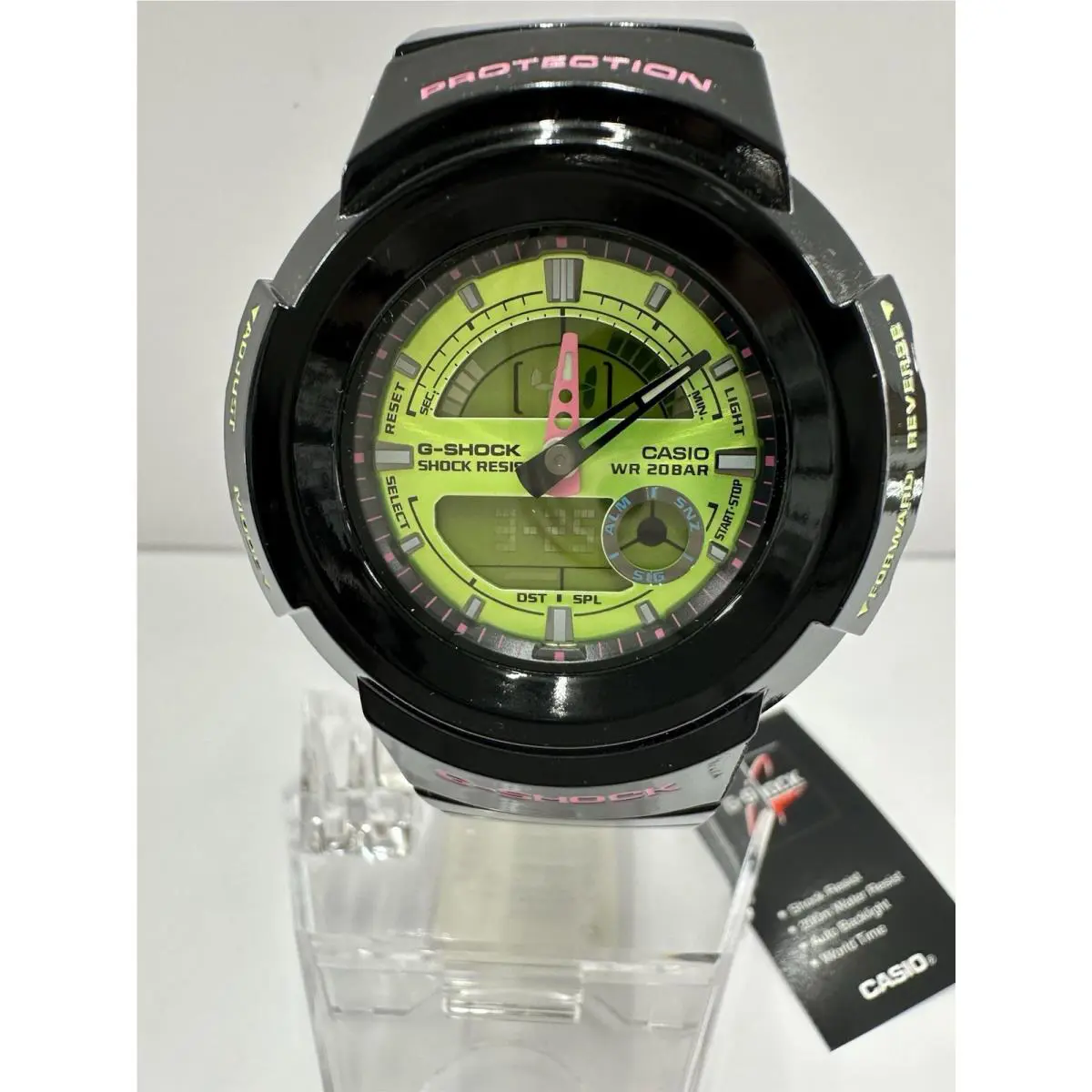 G-shock AW-582SC-1A Lime Green Dial Glossy Black Band Men’s Watch by Casio