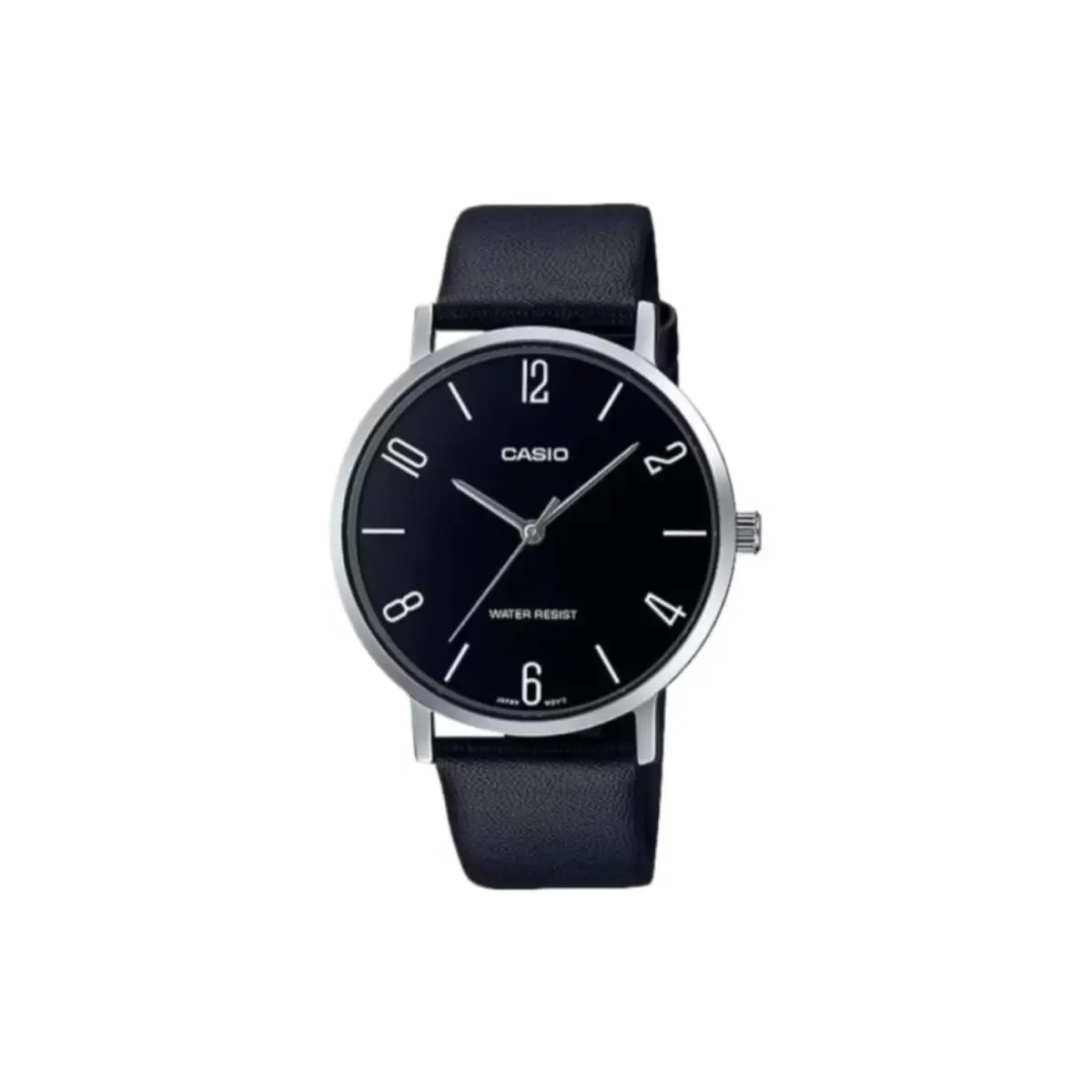 Casio MTP-VT01L-1B2UDF Men`s Black Dial Leather Strap Quartz Watch Black