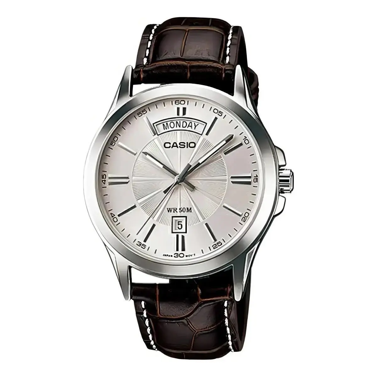 Men`s Day and Date Quartz Stainless Steel Watch - MTP-1381L-7AVDF by Casio