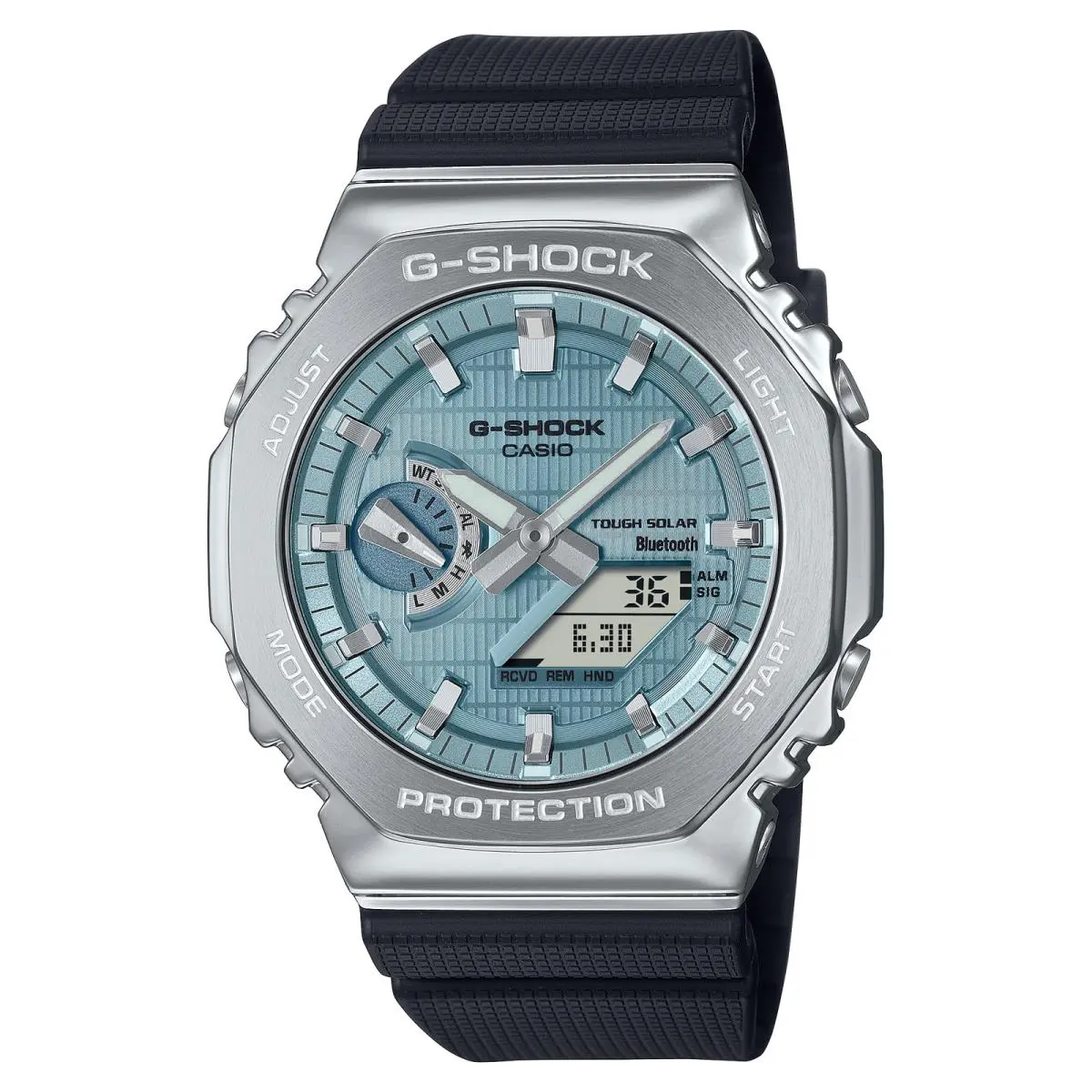 G-shock Men`s Tough Solar Bluetooth Blue Dial Metal Watch GBM-2100A-1A2DR by Casio