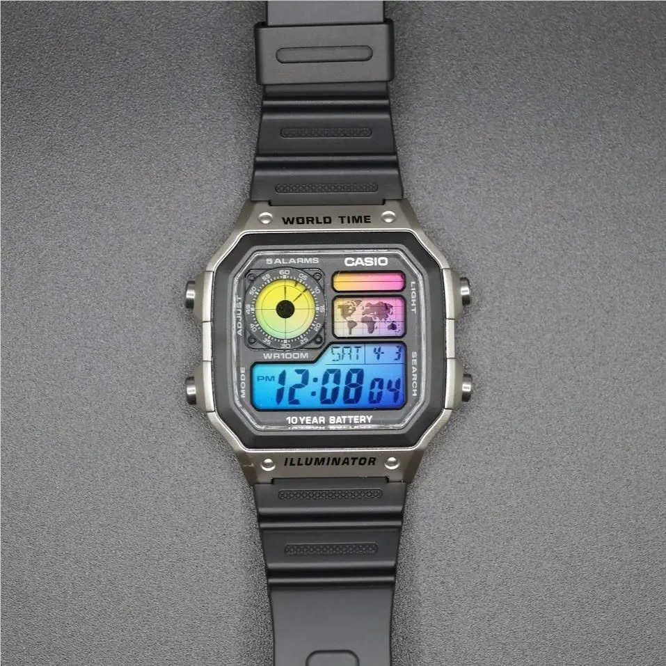Beach Sunset Casio AE-1200WHD Royale World Time Watch Mod