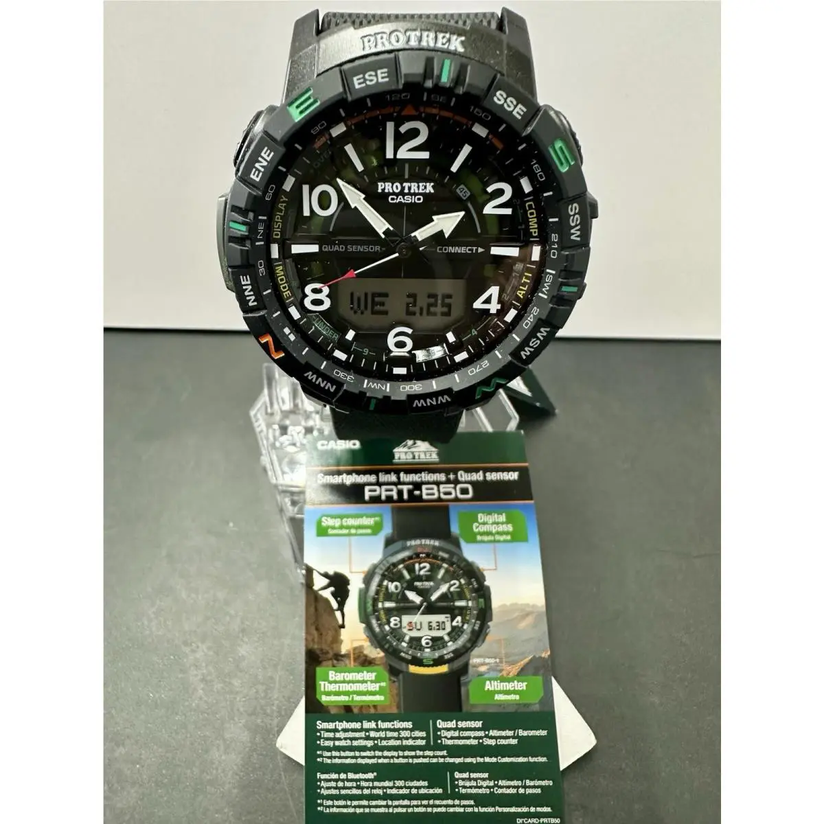 Casio Pro Trek PRT-B50-1 Triple Sensor Black Dial Men’s Watch