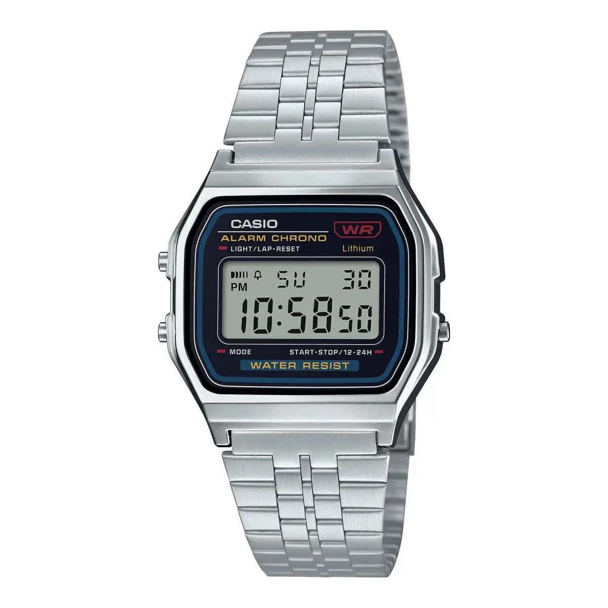 Casio Vintage Stainless Steel Digital Watch - A-159W-N1DF