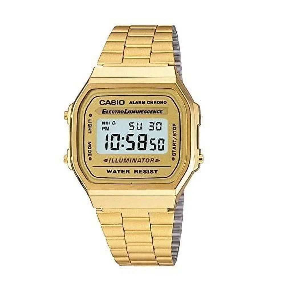 Vintage Gold Digital Illuminator Watch For Men A168WG-9 by Casio