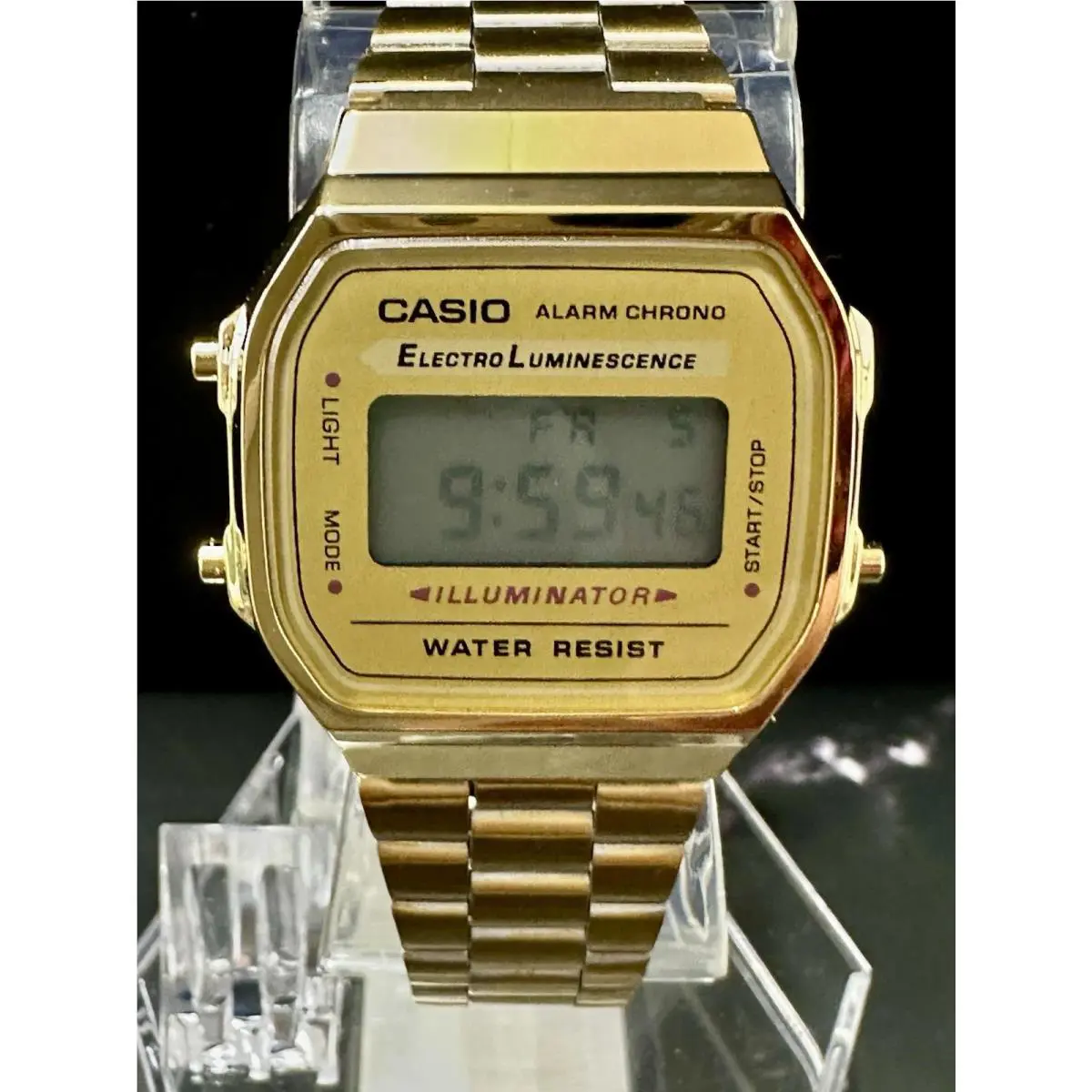 Casio A168WG-9 Unisex Digital Classic Retro Stainless Steel Gold Watch