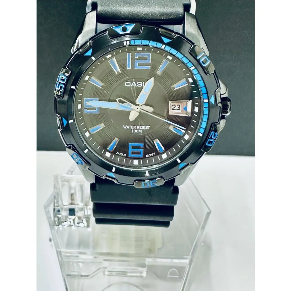 Casio MTD-1065B-1A1 Black Blue Dial Men’s Watch