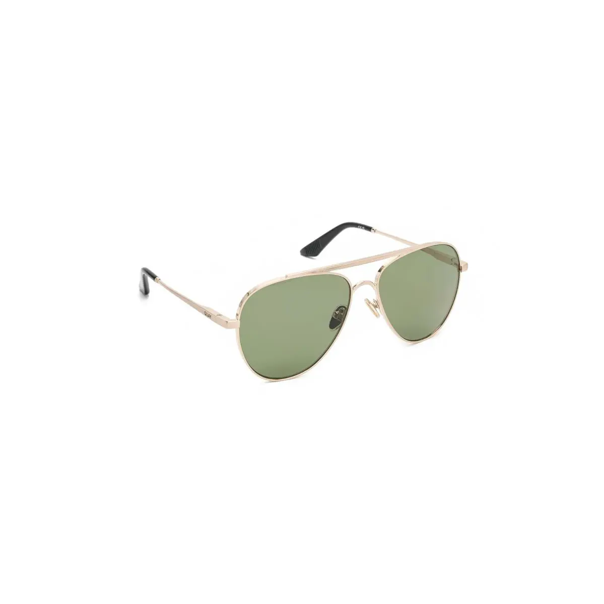 Unisex Sunglasses Quay Australia Free Fall - Brushed Gold/Green, Frame: Multicolor