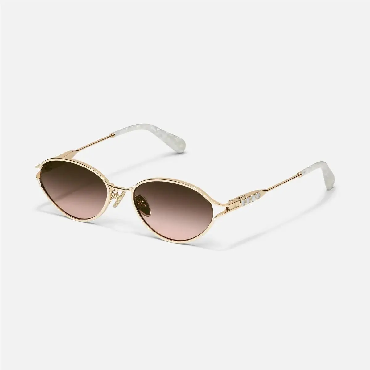 Quay Australia Formal Affair Adorned Sunglasses Brown Gold Oval Limited Edition by QUAY